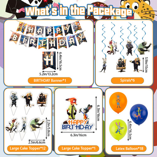 Set compleanno zootropolis - zootropolis, 38