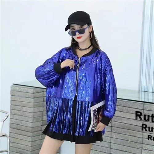 Donna lustrini cappotto giacca - lustrini,