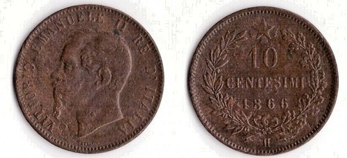 1866 vittorio emanuele cent - emanuele, ii