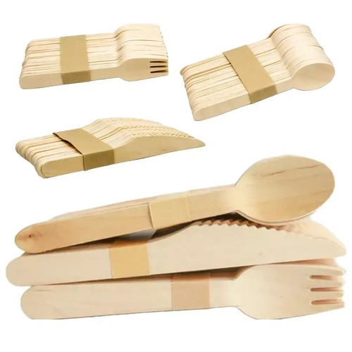 Posate legno biodegradabili - posate, 6"