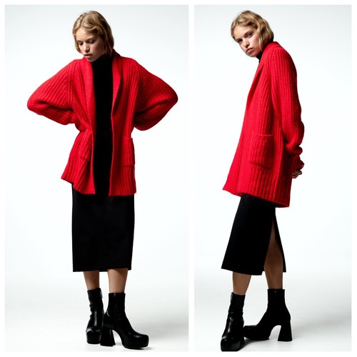 Zara cardigan rosso oversize - zara,