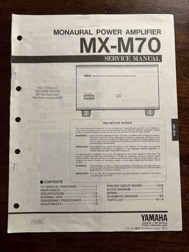 Yamaha m70 amplificatore di - yamaha,