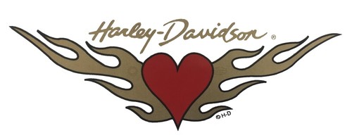 Adesivo harley davidson cuore - adesivo, harley-davidson