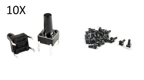 10x pulsanti tattili 6x6x15mm - 10x,