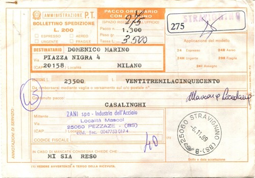 A572 bollettino pacco - a572,