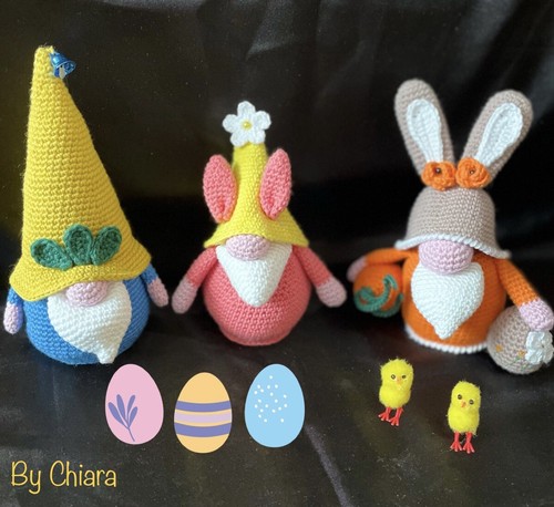 Gnomi pasqua uova - gnomi., uncinetto