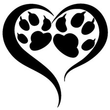 Heart love paw dog - heart, paw,