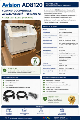 Avision ad8120p scanner - avision,