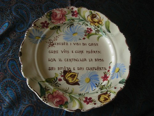 Piatto ceramica bassano motto - ceramica,