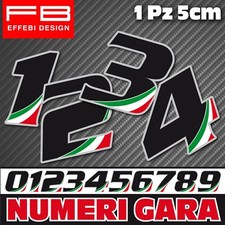 Adesivi Stickers NUMERI GARA italy carena Auto Moto Gp Cross tricolore a scelta