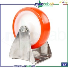 Ruota Per Carrello Supporto a Piastra Fissa in Acciaio Inox Ø 160 mm