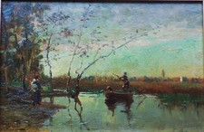 Dipinto olio su tavola Beppe