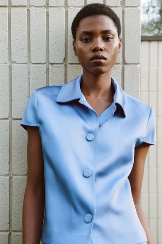 Camicia zara blu raso - zara,