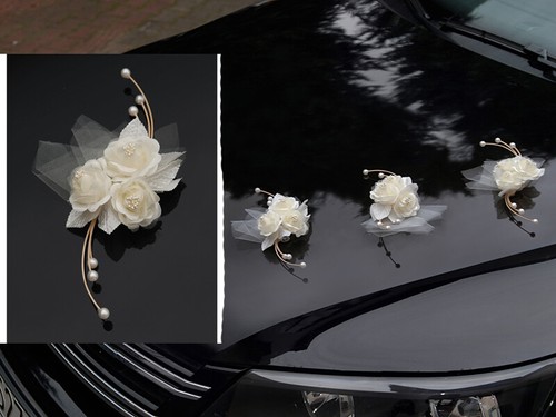 Decorazione auto fiore crema - auto,