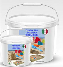 Sabbia gioco bimbi depurata LAVATA ESSICCATA Secchio kg. 8/25 sabbiera Sandpit