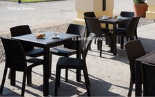 TAVOLO DA ESTERNO GIARDINO POLI RATTAN 80X80 BAR RISTORANTE PUB OTTIMA QUALITA'