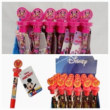 Penne 3 in 1 Minnie o Topolino 24 Penne con Timbro e Bolle di Sapone per Bambini