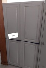 Armadio da esterno Interno in Resina e Plastica 2 Ante con 4 Ripiani 