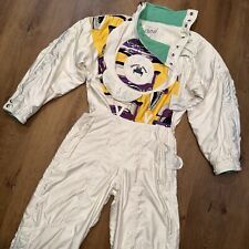 Tuta sci Chervo pezzo unico tuta neve bavaglino bianco vintage anni 80 donna media