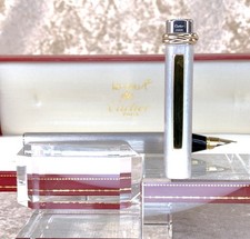 Penna stilografica Cartier vintage Vendome Trinity argento spazzolato clip oro con scatola