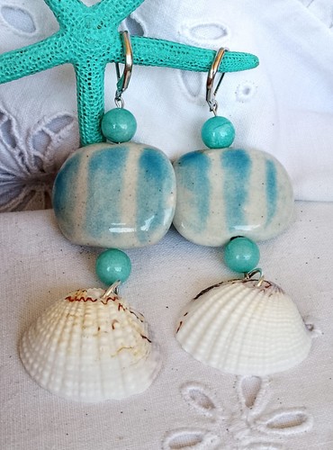 Orecchini tema mare con - a,