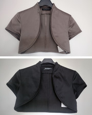 RINASCIMENTO 2 Coprispalla manica corta beige e nero effetto raso_Tg.L_ITALY