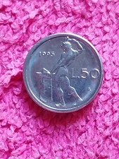 moneta ITALIA 50 lire 1995 piccola rombo sotto il collo  - circolata - OTTIMA
