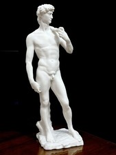 Statua Scultura David di Michelangelo Arte Arredamento 30cm bianco
