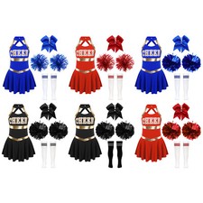 Costumi Cheer Leader Ragazze Abiti Cheerleading Bambini Abito da Ballo Senza Maniche