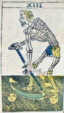 Carte Tarocchi Antiche - La Morte - Antique Tarot Card - Death - Solesio 1850