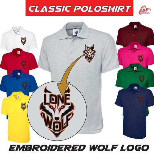Polo lone wolf con logo - lone, testa