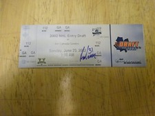 Biglietto Draft NHL 2002 autografato da Robert Gherson Washington Capitals)