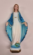 STATUA MADONNA MIRACOLOSA FOSFORESCENTE CM 32 IN GESSO PRODUZIONE ITALIANA