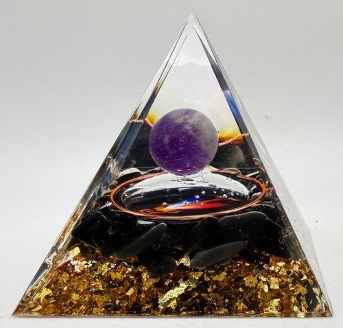 Piramide orgonite ossidiana - piramide,