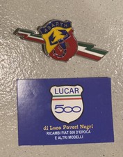 Stemma Fregio Laterale Abarth “Fulmine” smaltato Fiat 500 Epoca alta qualità