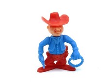 1983  Cowboy with lasso Blue /red Lazo  Kinder Surprise Sorpresa. # CV3