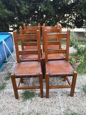 sedie vintage legno e cuoio