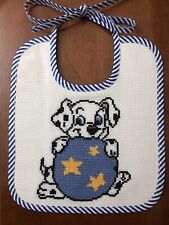 BAVETTA BAVAGLINO BIMBO "LA CARICA DEI 101"  RICAMATA A MANO A PUNTO CROCE