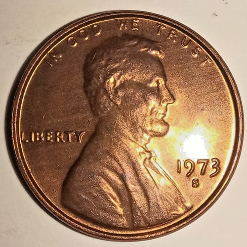 1973 usa lincoln head penny - s,
