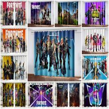 Fortnite coppia tende oscuranti spesse pronte all'uso anello termico occhiello superiore regalo UK