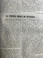 Raro Articolo di stampa originale d'epoca Incisione Xilografia 1843 Pianezza