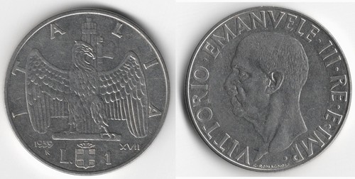 Italia lira 1939 amagnetica - 1939,