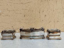 ANTICO SET DA TAVOLA SALE PEPE PORTA-STUZZICADENTI ARGENTO 800 STEMMA ARALDICO