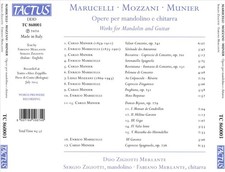 DUO ZIGIOTTI MERLANTE MARUCELLI, MOZZANI, MUNIER: OPERE PER MANDOLINO E CHITARRA
