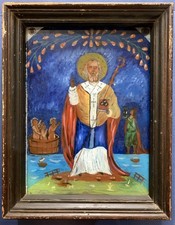 ANTICO grande DIPINTO VETRO