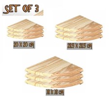 Set Of 3 Natural Wood Corner