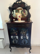 Antica Vetrina 2 Ante con Cassetto e Spercchio