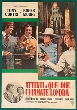 SOGGETTONE POSTER ATTENTI A QUEI DUE CHIAMATE LONDRA ROGER MOORE  CURTIS SPY