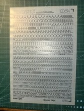 Vintage LETRAGRAPHICA Eras Light 9,4 mm 36 pt - foglio LG3814 - foglio completo - Regno Unito 1981