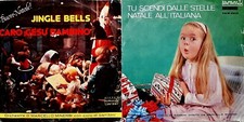 LOTTO 2 DISCHI VINILE DISCO 45 JINGLE BELLS TU SCENDI DALLE STELLE NATALE